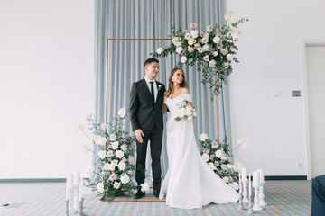 Elegant floral installation at a luxury wedding in Georgia, featuring lush blooms and dramatic design.